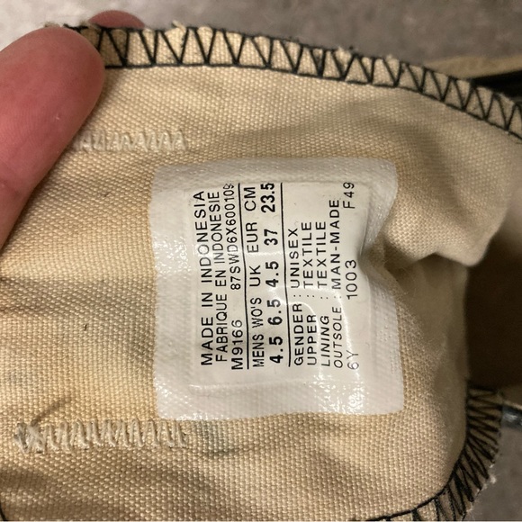 Black Worn-In Converse - No Laces - Ladies 6.5 - Picture 4 of 6